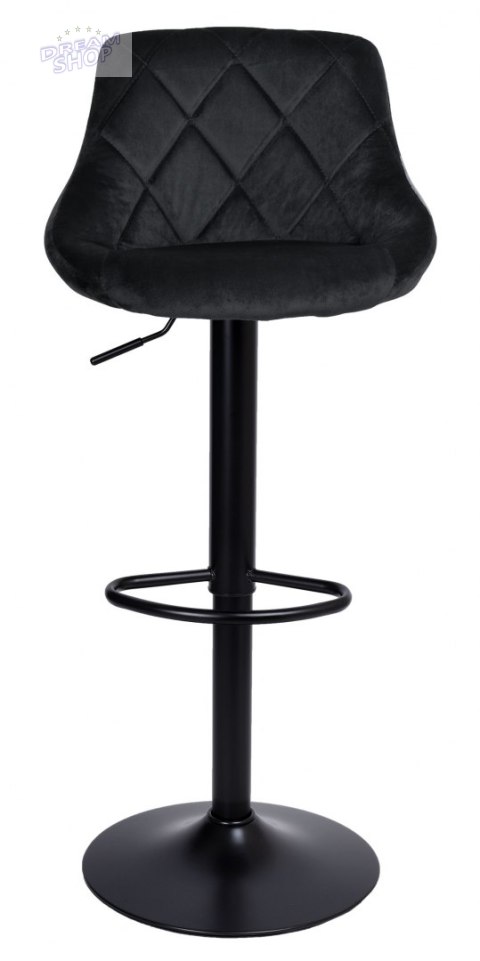 Krzesło barowe CYDRO BLACK aksamitne czarne VELVET Krzesło barowe CYDRO BLACK aksamitne czarne VELVET