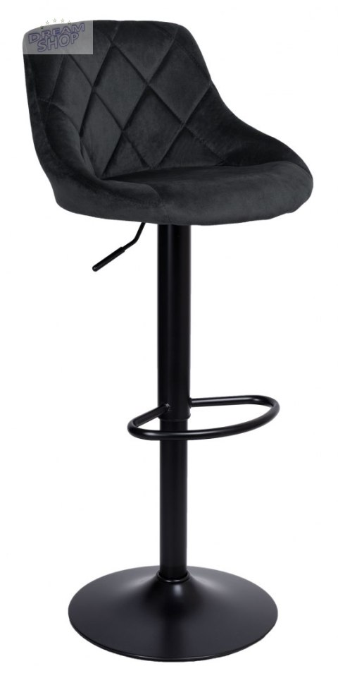 Krzesło barowe CYDRO BLACK aksamitne czarne VELVET Krzesło barowe CYDRO BLACK aksamitne czarne VELVET
