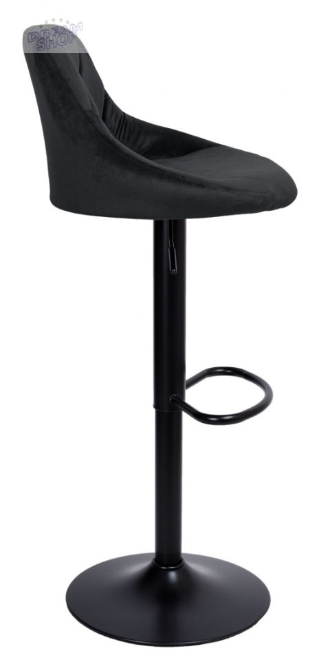 Krzesło barowe CYDRO BLACK aksamitne czarne VELVET Krzesło barowe CYDRO BLACK aksamitne czarne VELVET