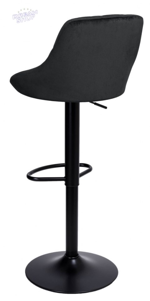 Krzesło barowe CYDRO BLACK aksamitne czarne VELVET Krzesło barowe CYDRO BLACK aksamitne czarne VELVET