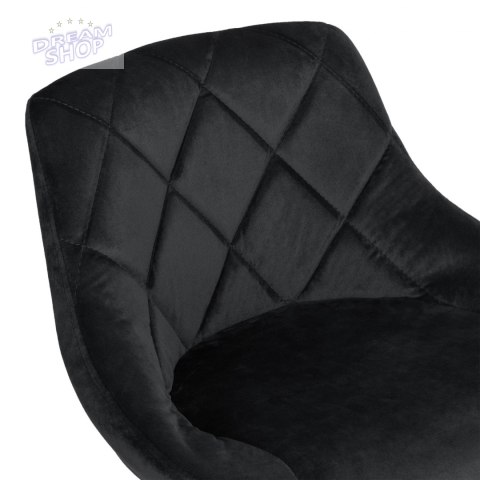 Krzesło barowe CYDRO BLACK aksamitne czarne VELVET Krzesło barowe CYDRO BLACK aksamitne czarne VELVET