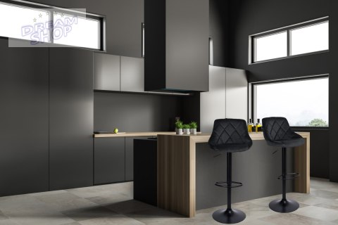 Krzesło barowe CYDRO BLACK aksamitne czarne VELVET Krzesło barowe CYDRO BLACK aksamitne czarne VELVET