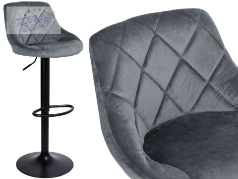 Krzesło barowe CYDRO BLACK aksamitne grafitowe VELVET Krzesło barowe CYDRO BLACK aksamitne grafitowe VELVET