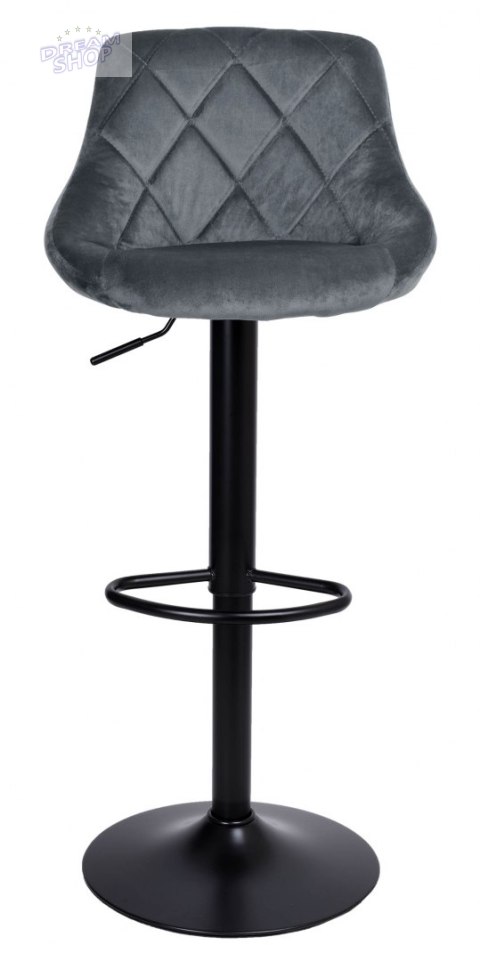 Krzesło barowe CYDRO BLACK aksamitne grafitowe VELVET Krzesło barowe CYDRO BLACK aksamitne grafitowe VELVET