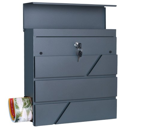 Skrzynka na listy TOVE z gazetnikiem antracyt