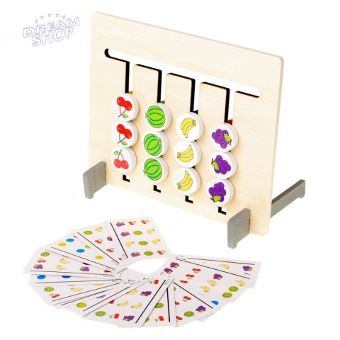 Zabawka edukacyjna drewniana dopasuj kolory owoce montessori Zabawka edukacyjna drewniana dopasuj kolory owoce montessori
