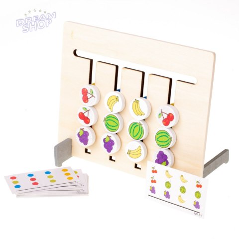 Zabawka edukacyjna drewniana dopasuj kolory owoce montessori Zabawka edukacyjna drewniana dopasuj kolory owoce montessori