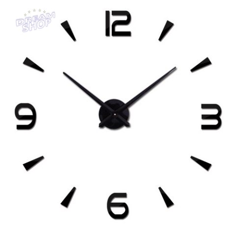Zegar ścienny duży 80-120cm czarny 4 cyfry Zegar ścienny duży 80-120cm czarny 4 cyfry