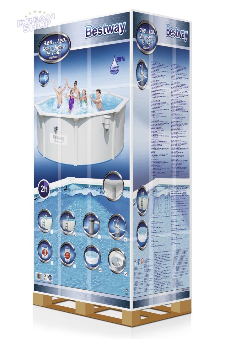 Basen Panelowy 12FT 360x120 cm HYDRIUM Pompa Piaskowa BESTWAY Basen Panelowy 12FT 360x120 cm HYDRIUM Pompa Piaskowa BESTWAY