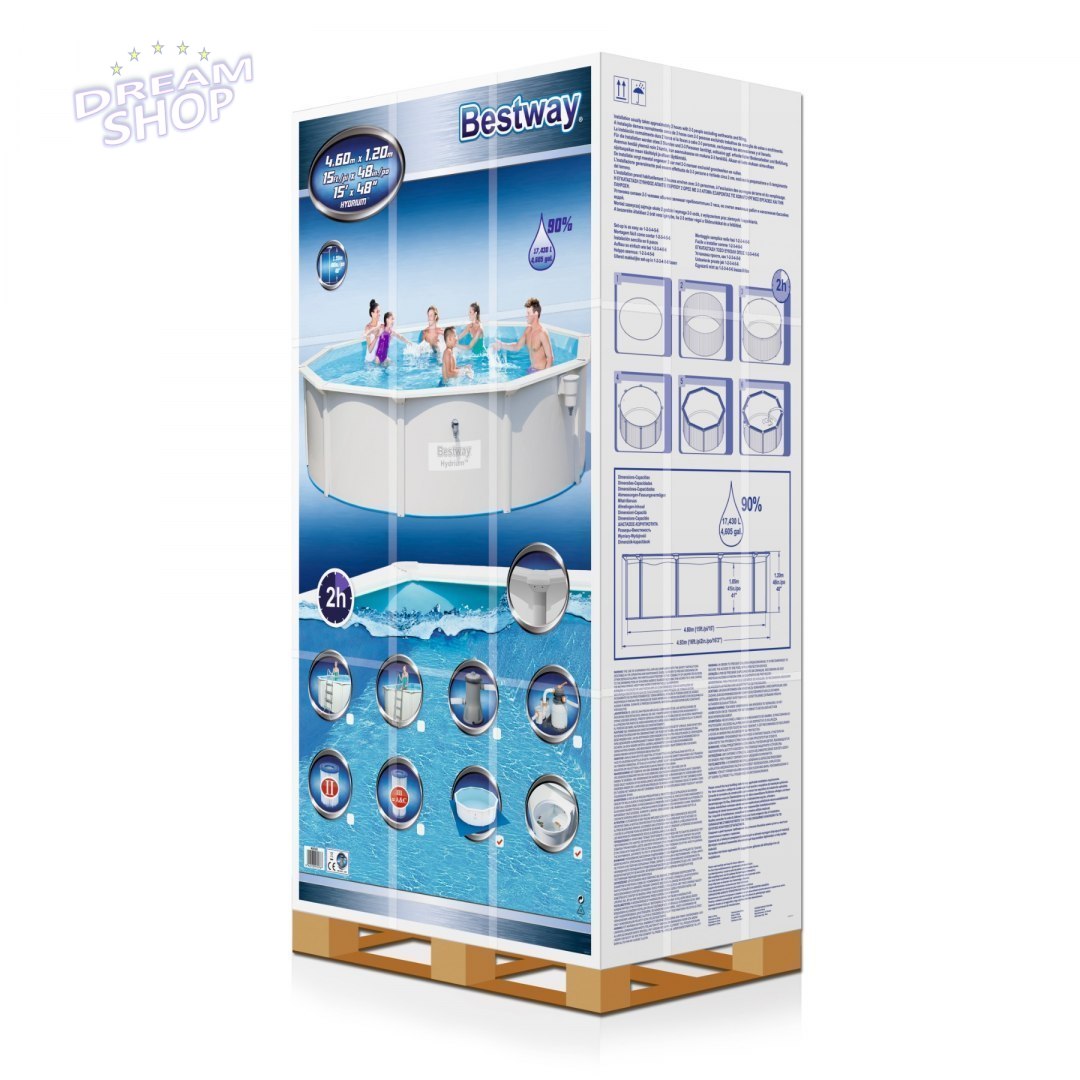 Basen Panelowy 15FT 460x120 cm HYDRIUM 5w1 BESTWAY Basen Panelowy 15FT 460x120 cm HYDRIUM 5w1 BESTWAY