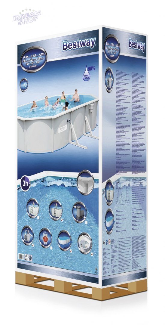 Basen Panelowy 20FT 610x360x120 HYDRIUM 5w1 BESTWAY Basen Panelowy 20FT 610x360x120 HYDRIUM 5w1 BESTWAY