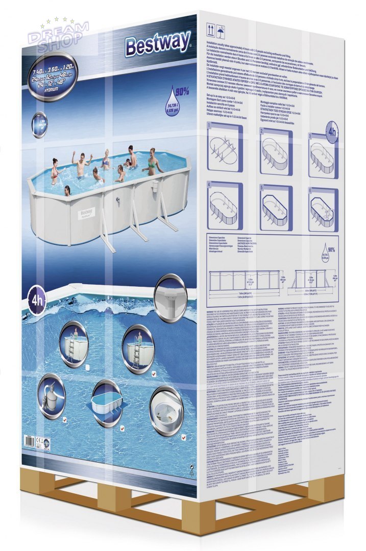Basen Panelowy 24FT 740x360x120 HYDRIUM 5w1 BESTWAY Basen Panelowy 24FT 740x360x120 HYDRIUM 5w1 BESTWAY
