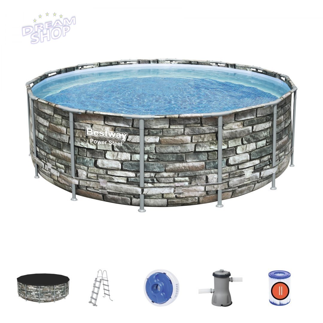 Basen Stelażowy 14 FT / 427 x 122 cm Power Steel BESTWAY Basen Stelażowy 14 FT / 427 x 122 cm Power Steel BESTWAY