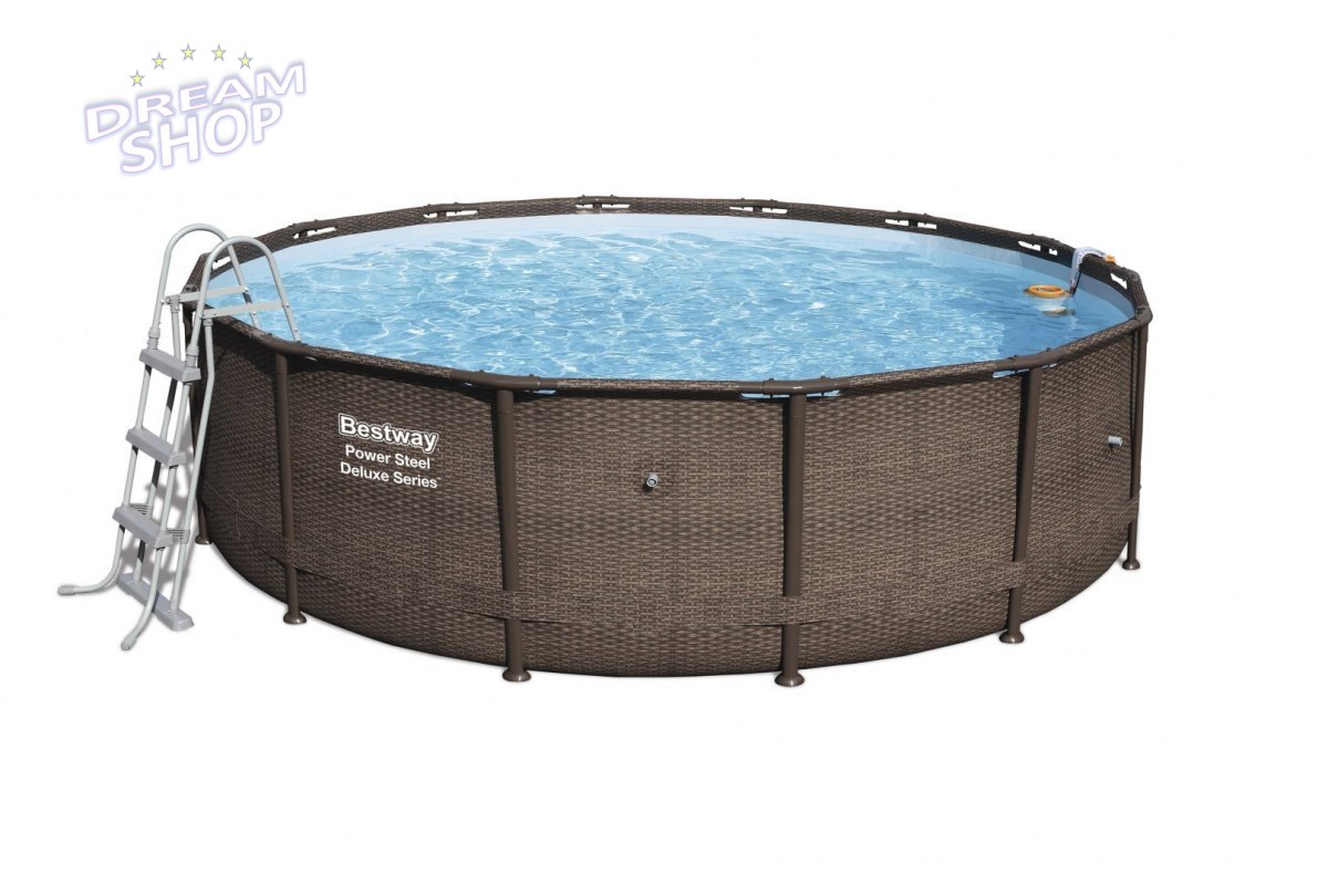 Basen Stelażowy 14FT 427x107 cm Power Steel Deluxe Rattan Series BESTWAY Basen Stelażowy 14FT 427x107 cm Power Steel Deluxe Rattan Series BESTWAY