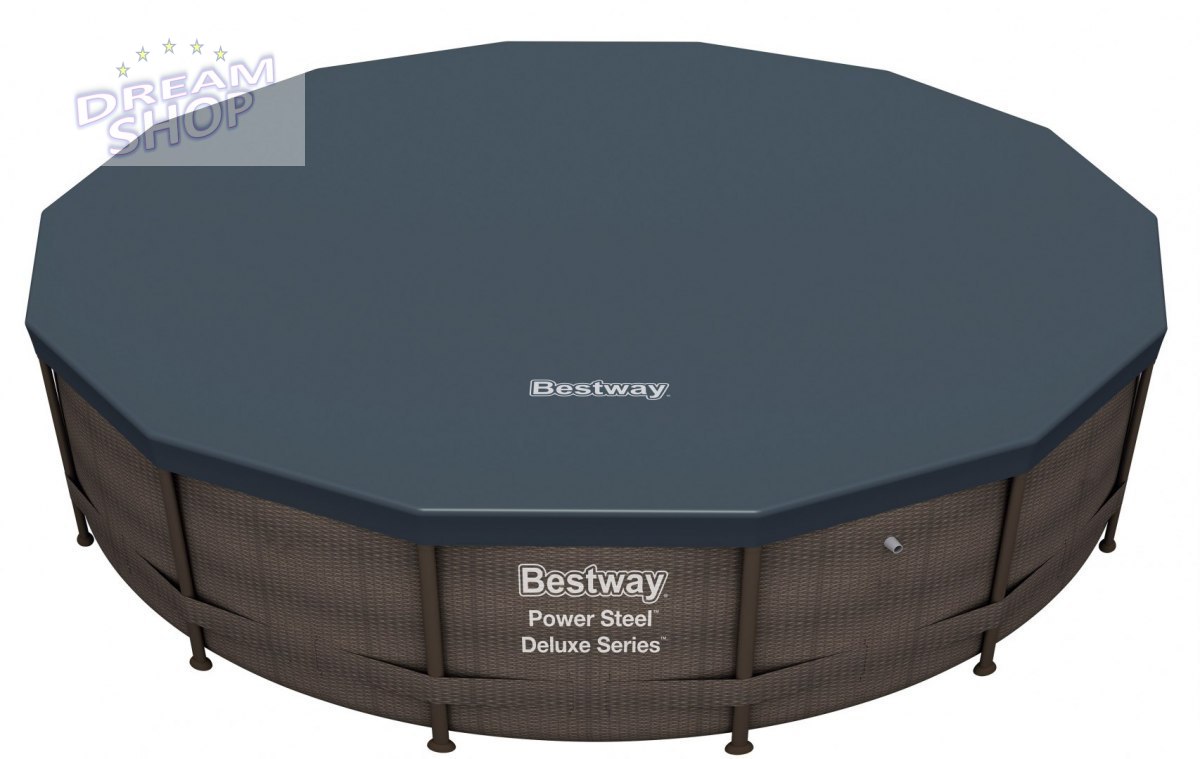 Basen Stelażowy 14FT 427x107 cm Power Steel Deluxe Rattan Series BESTWAY Basen Stelażowy 14FT 427x107 cm Power Steel Deluxe Rattan Series BESTWAY