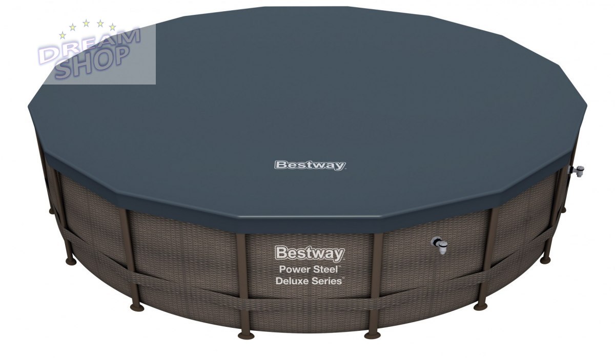 Basen Stelażowy 16FT 488x122 cm Power Steel Deluxe Rattan Series BESTWAY Basen Stelażowy 16FT 488x122 cm Power Steel Deluxe Rattan Series BESTWAY
