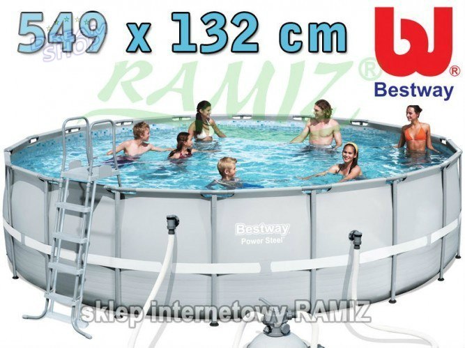Basen Stelażowy 18FT 549x132cm PowerSteel Pompa Piaskowa BESTWAY Basen Stelażowy 18FT 549x132cm PowerSteel Pompa Piaskowa BESTWAY