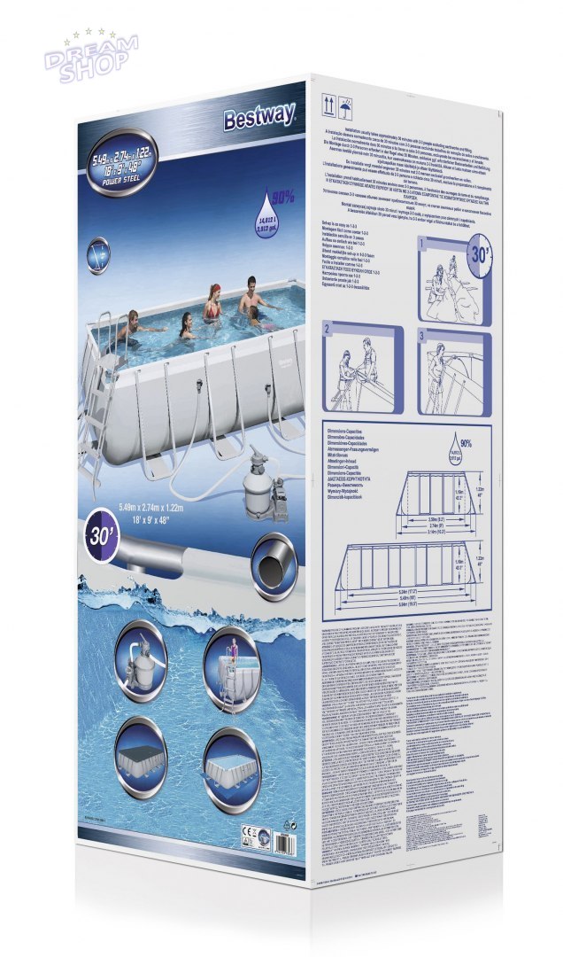 Basen Stelażowy 18FT 549x274x122cm POWERSteel BESTWAY Basen Stelażowy 18FT 549x274x122cm POWERSteel BESTWAY