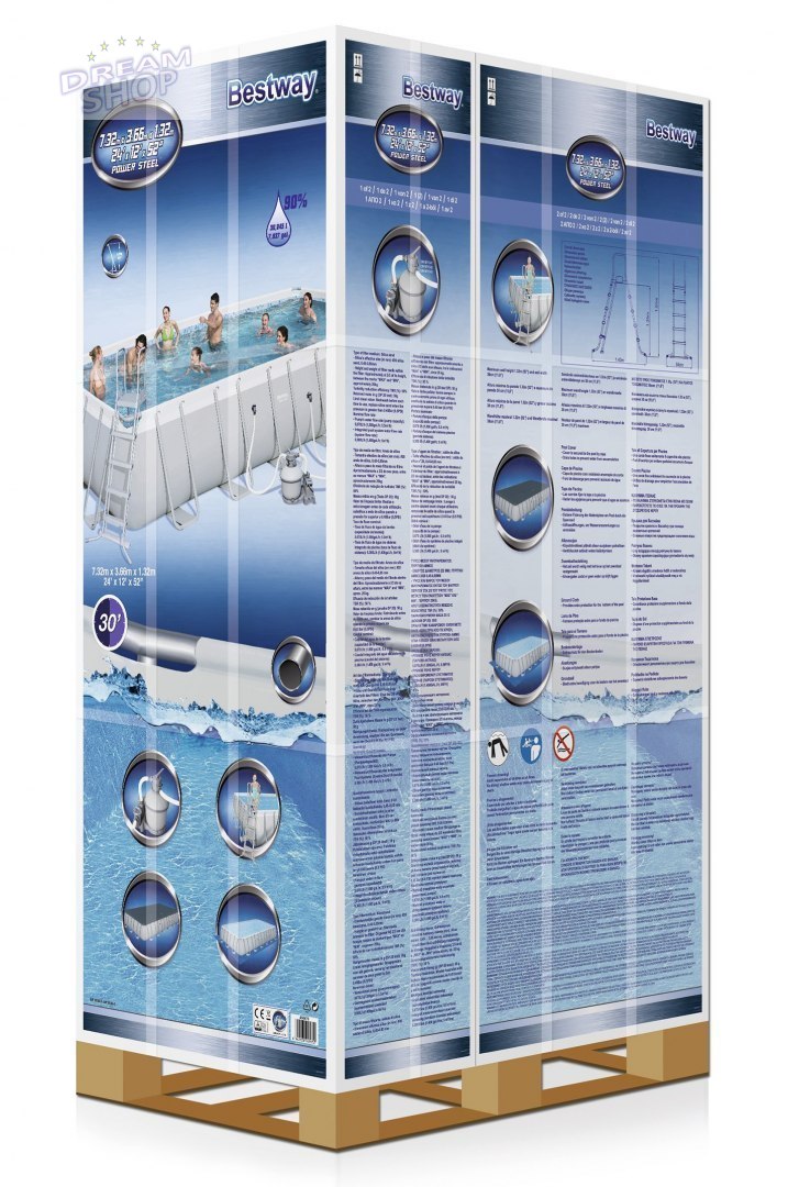 Basen Stelażowy 24FT 732x366x132 cm POWERSteel 6w1 BESTWAY Basen Stelażowy 24FT 732x366x132 cm POWERSteel 6w1 BESTWAY