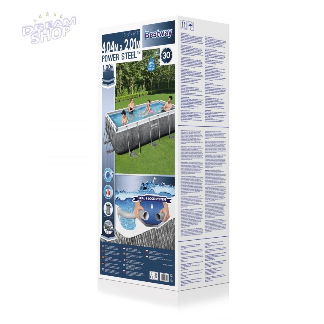 Basen Stelażowy 404 cm x 201 cm x 100 cm Power Steel Bestway Basen Stelażowy 404 cm x 201 cm x 100 cm Power Steel Bestway