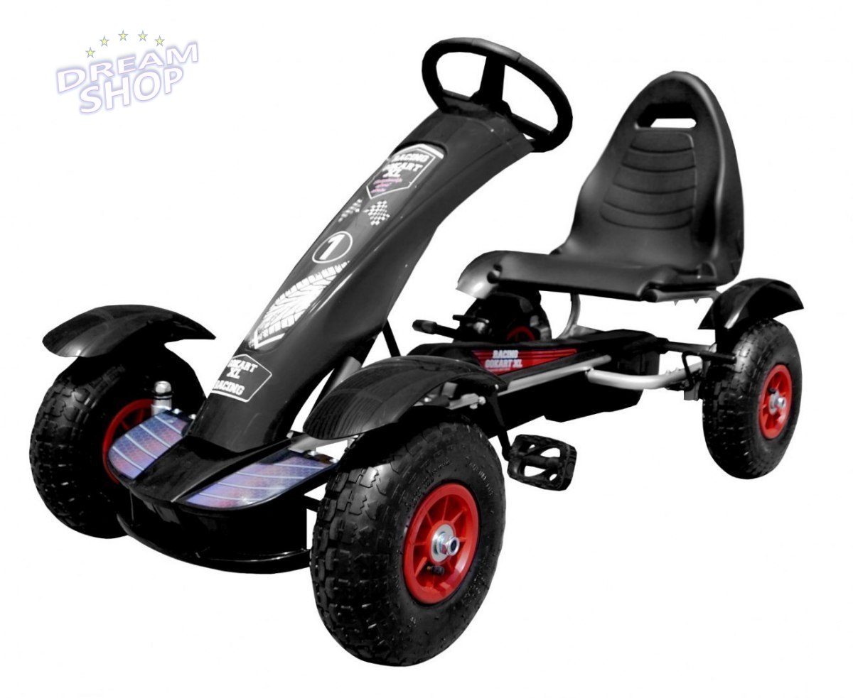 Duży Gokart Pompowane Koła Czarny Duży Gokart Pompowane Koła Czarny