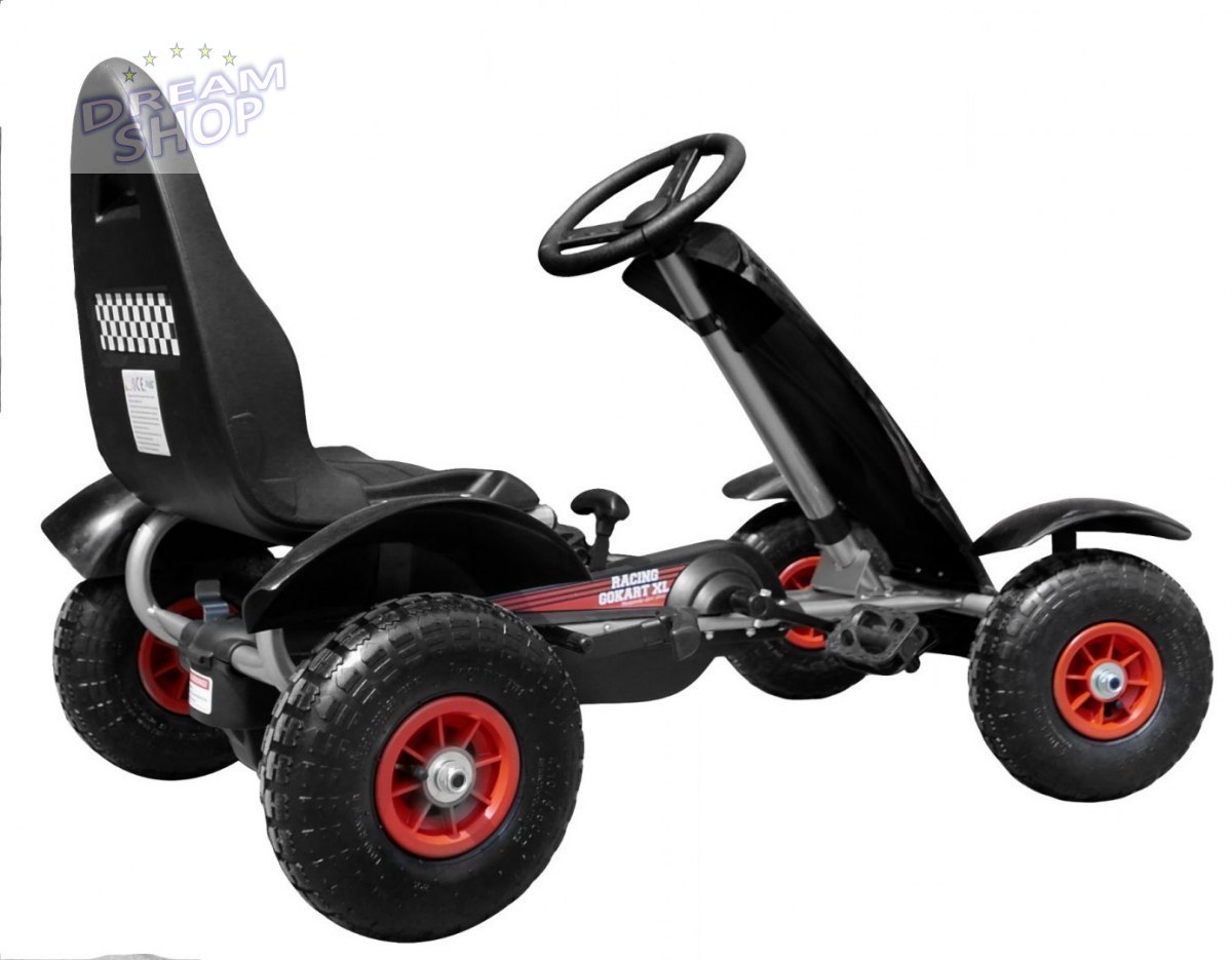 Duży Gokart Pompowane Koła Czarny Duży Gokart Pompowane Koła Czarny