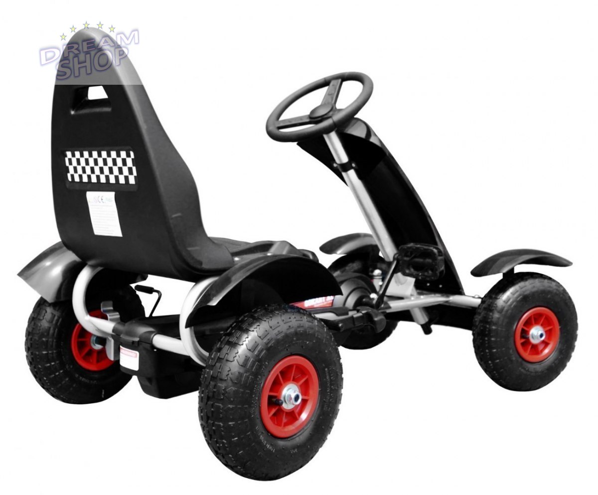 Duży Gokart Pompowane Koła Czarny Duży Gokart Pompowane Koła Czarny