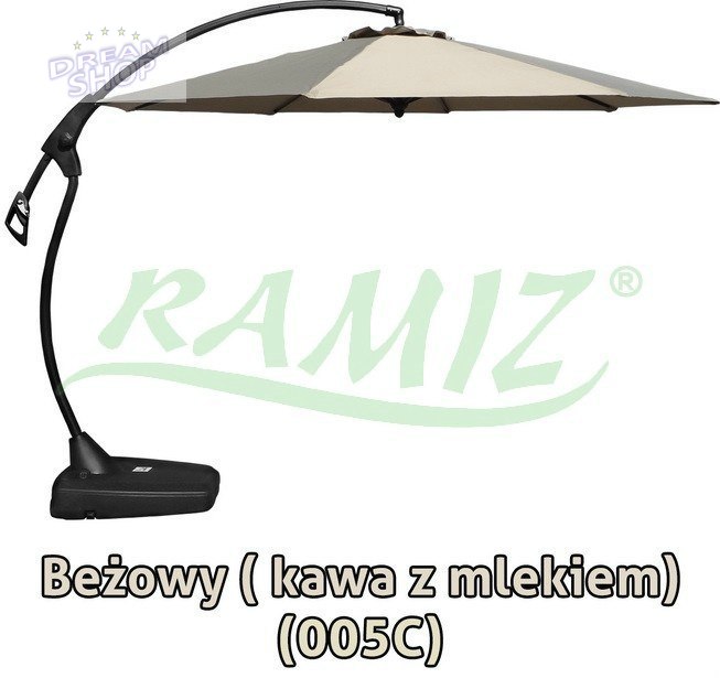 Ekskluzywny Parasol Ogrodowy 350cm Beż Ekskluzywny Parasol Ogrodowy 350cm Beż