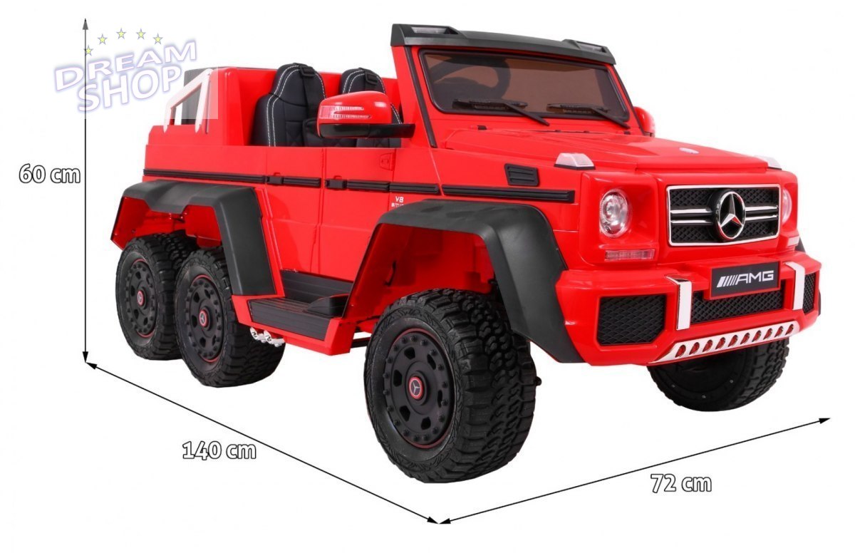 Pojazd Mercedes G63 6x6 Czerwony MP4 Pojazd Mercedes G63 6x6 Czerwony MP4