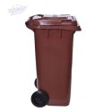 Komplet pojemników na odpady - 120l - cztery kolory (brązowy)