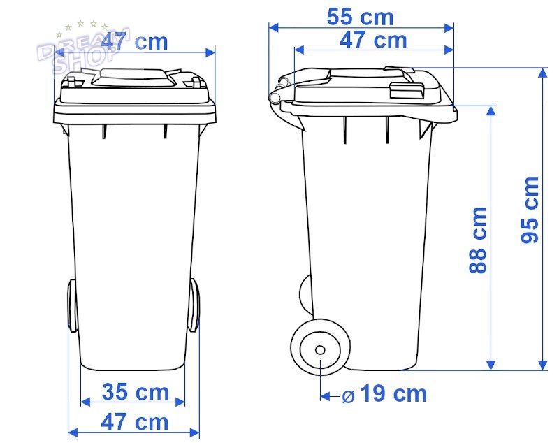 Komplet pojemników na odpady - 120l - cztery kolory (czarny) Komplet pojemników na odpady - 120l - cztery kolory (czarny)