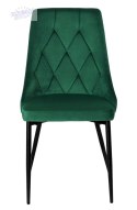 Krzesło aksamitne LINCOLN ciemno-zielone