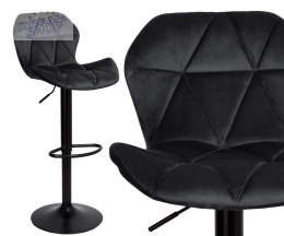Krzesło barowe GORDON BLACK aksamitne czarne VELVET