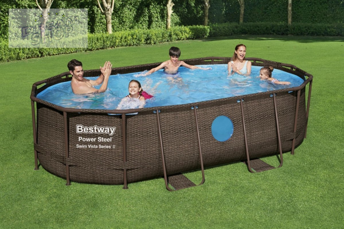 Basen Stelażowy 427 cm x 250 cm x 100 cm, Power Steel Swim VISTA series BESTWAY Basen Stelażowy 427 cm x 250 cm x 100 cm, Power Steel Swim VISTA series BESTWAY