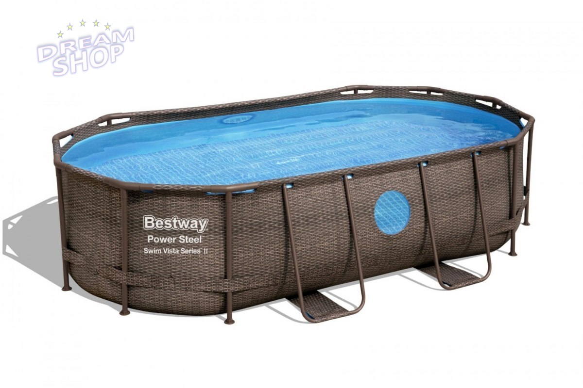 Basen Stelażowy 427 cm x 250 cm x 100 cm, Power Steel Swim VISTA series BESTWAY Basen Stelażowy 427 cm x 250 cm x 100 cm, Power Steel Swim VISTA series BESTWAY