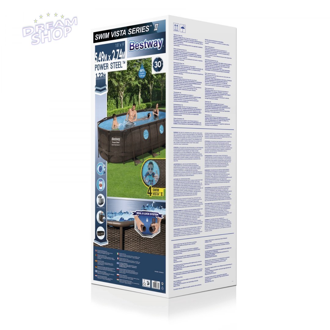 Basen Stelażowy 549 cm x 274 cm x 122 cm, Power Steel Swim VISTA series BESTWAY Basen Stelażowy 549 cm x 274 cm x 122 cm, Power Steel Swim VISTA series BESTWAY