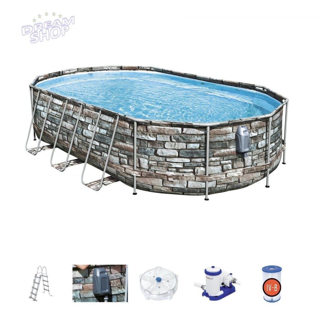 Basen Stelażowy 610 cm x 366 cm x 122 cm, Power Steel Swim Comfort Jet Series BESTWAY Basen Stelażowy 610 cm x 366 cm x 122 cm, Power Steel Swim Comfort Jet Series BESTWAY