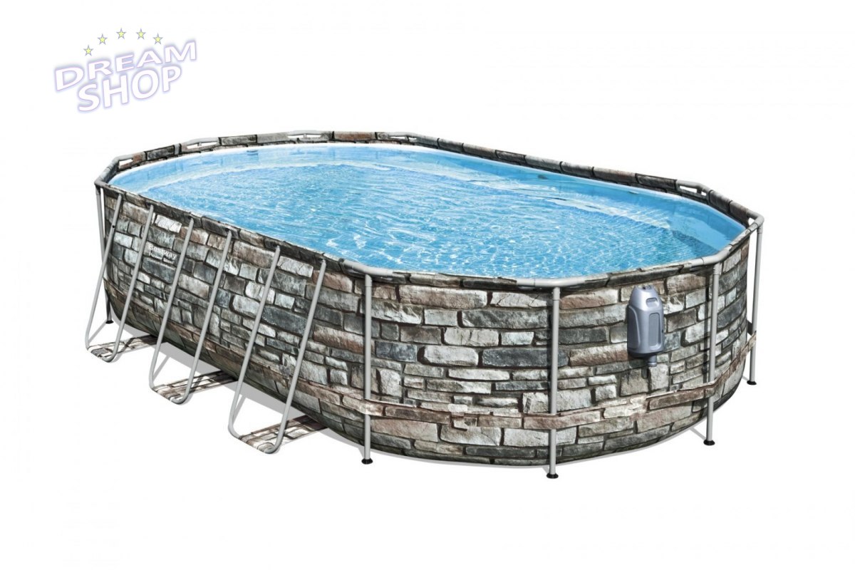 Basen Stelażowy 610 cm x 366 cm x 122 cm, Power Steel Swim Comfort Jet Series BESTWAY Basen Stelażowy 610 cm x 366 cm x 122 cm, Power Steel Swim Comfort Jet Series BESTWAY