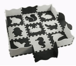 Puzzle piankowe mata dla dzieci 25el. czarno-białe