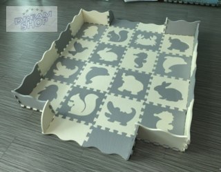 Puzzle piankowe mata dla dzieci 36el. szaro-białe