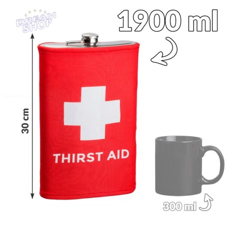 Gigantyczna Piersiówka Thirst Aid dla chłopaka