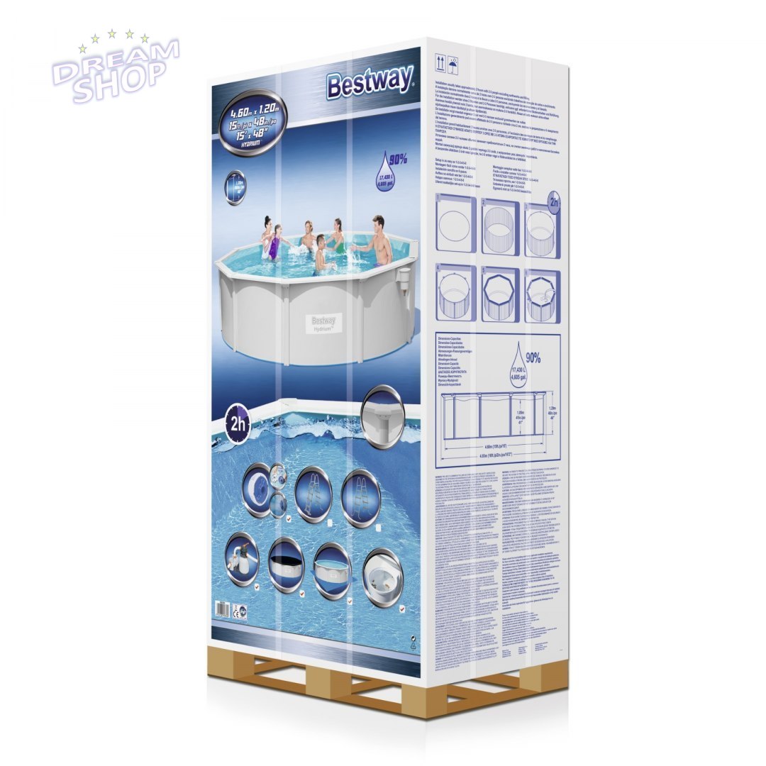 Basen Panelowy 15FT 460x120 cm HYDRIUM 5w1 BESTWAY Basen Panelowy 15FT 460x120 cm HYDRIUM 5w1 BESTWAY
