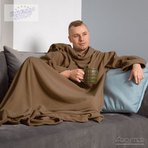 Kocyko - Szlafrok Cappuccino koc z rękawami POLSKI Kocyko - Szlafrok Cappuccino koc z rękawami POLSKI