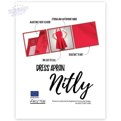 Nitly Red Fartuszek Sukienka kuchenny dla KOBIETY Nitly Red Fartuszek Sukienka kuchenny dla KOBIETY
