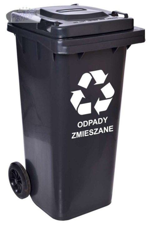 Pojemnik na odpady 120L kosz - czarny Pojemnik na odpady 120L kosz - czarny