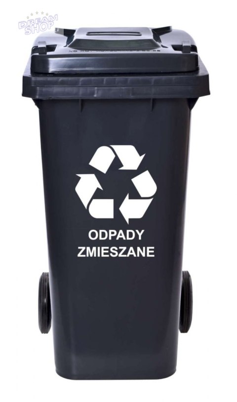 Pojemnik na odpady 120L kosz - czarny Pojemnik na odpady 120L kosz - czarny