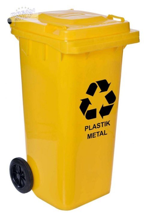 Pojemnik na odpady 120L kosz - żółty Pojemnik na odpady 120L kosz - żółty