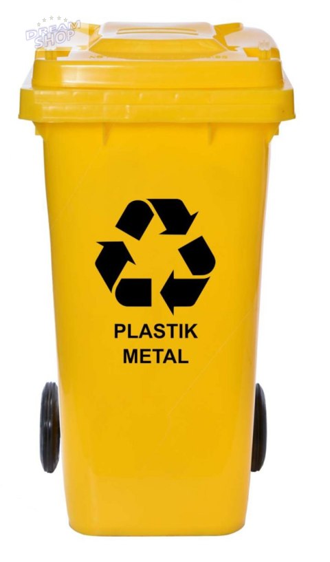 Pojemnik na odpady 120L kosz - żółty Pojemnik na odpady 120L kosz - żółty