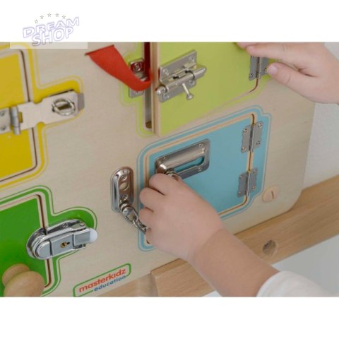 Tablica Ścienna Drewniana Nauka Otwierania Zamków - 6 sejfów Masterkidz Tablica Ścienna Drewniana Nauka Otwierania Zamków - 6 sejfów Masterkidz