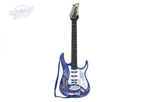 Gitara Elektryczna Struny Mikrofon Wzmacniacz Niebieska